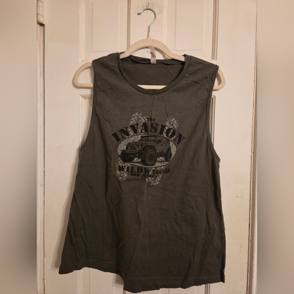 Bella Canvas Olive Green Jeep Invasion Muscle Tank